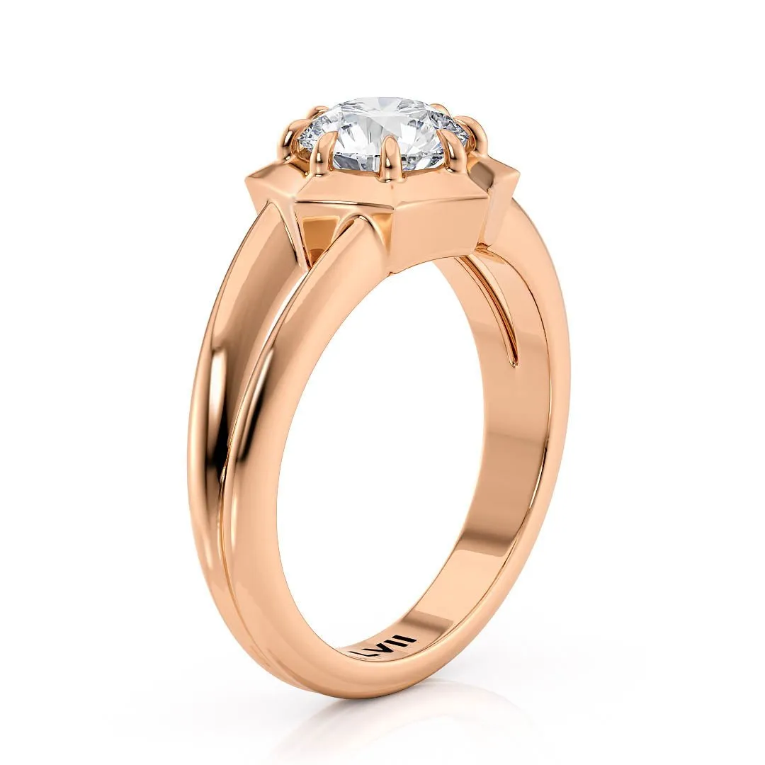 Spiderweb Diamond Engagement Rings Lab Created Diamond Rings- The Charlotte Ring