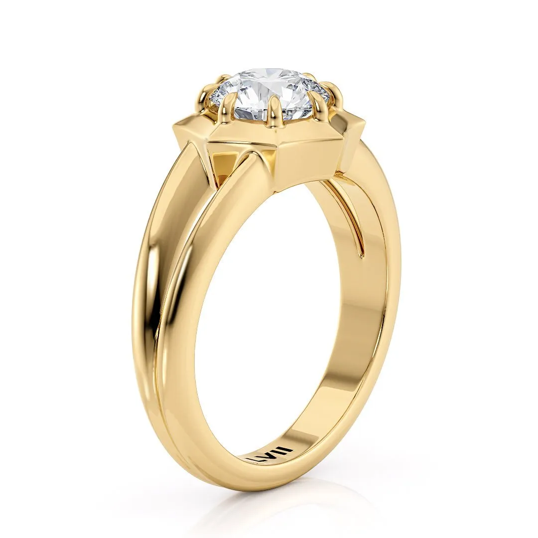 Spiderweb Diamond Engagement Rings Lab Created Diamond Rings- The Charlotte Ring