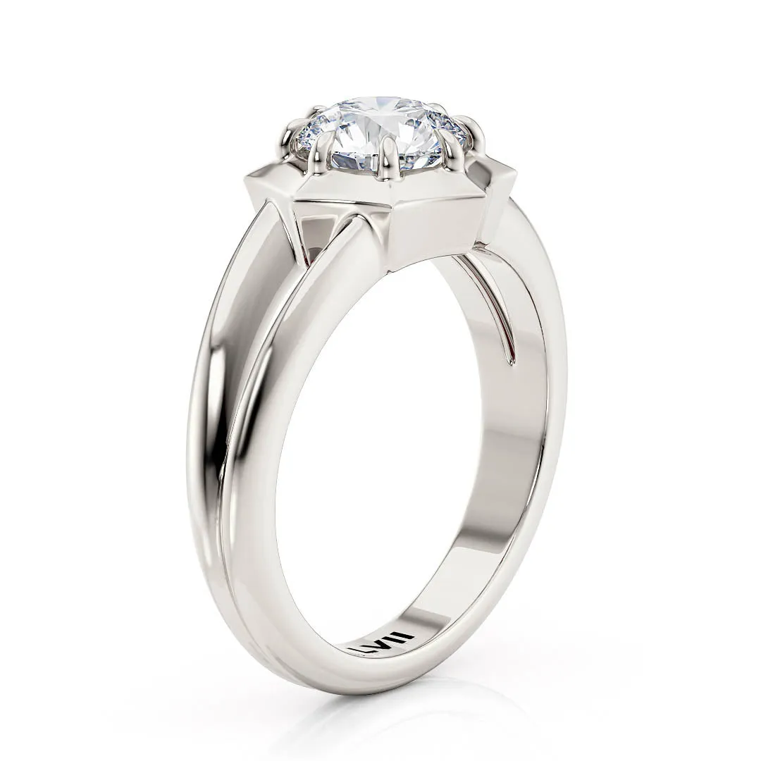Spiderweb Diamond Engagement Rings Lab Created Diamond Rings- The Charlotte Ring