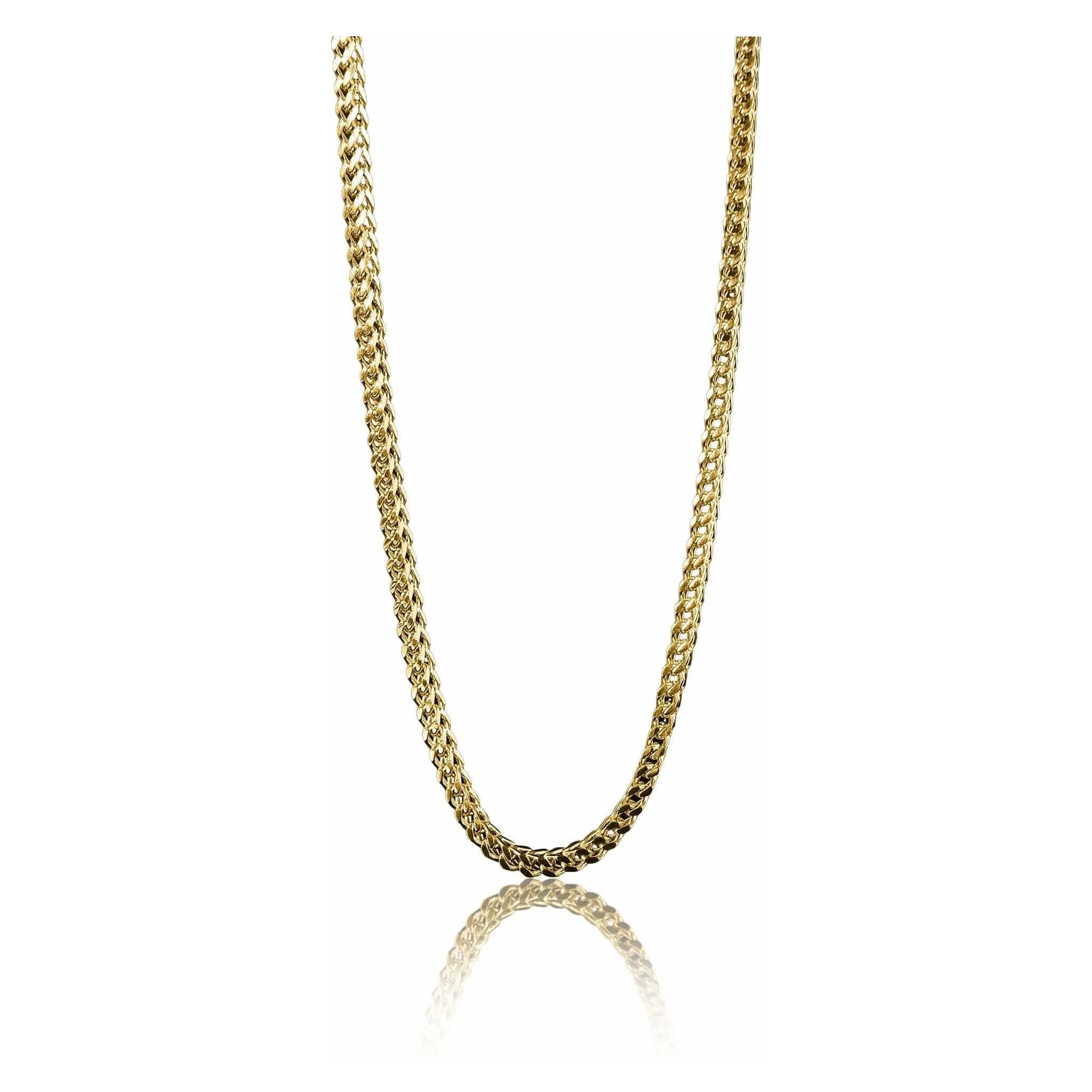 Stainless Steel Franco Wheat Chain Necklace 3mm