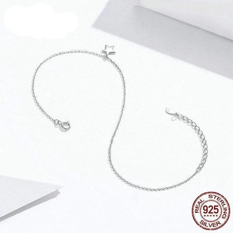 Star Silver Anklet Women Bracelet