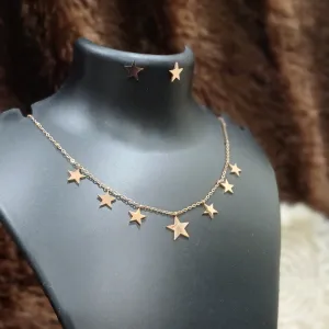Star wars chain with solid hangings with matching earrings_ anti tarnish