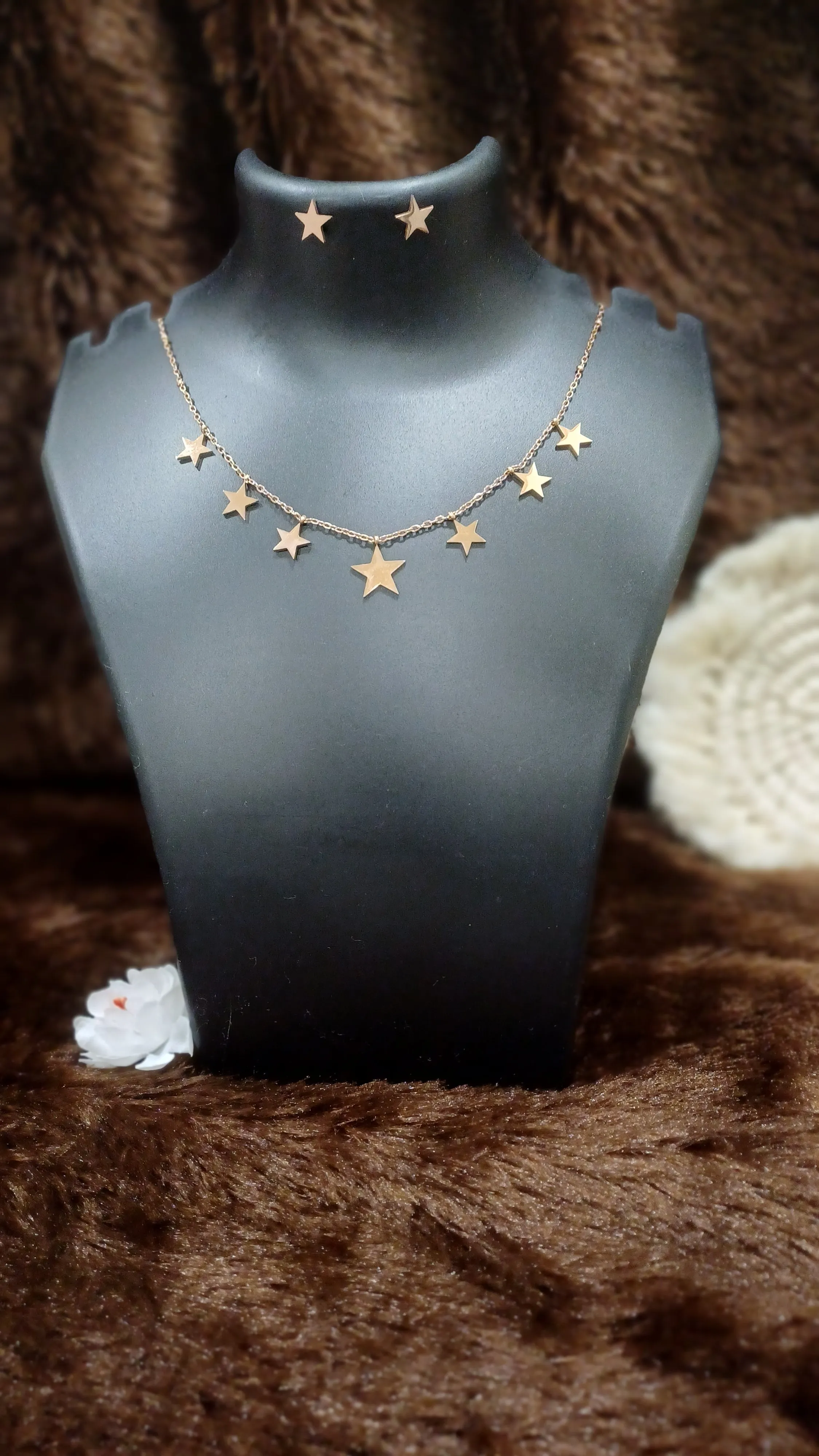 Star wars chain with solid hangings with matching earrings_ anti tarnish