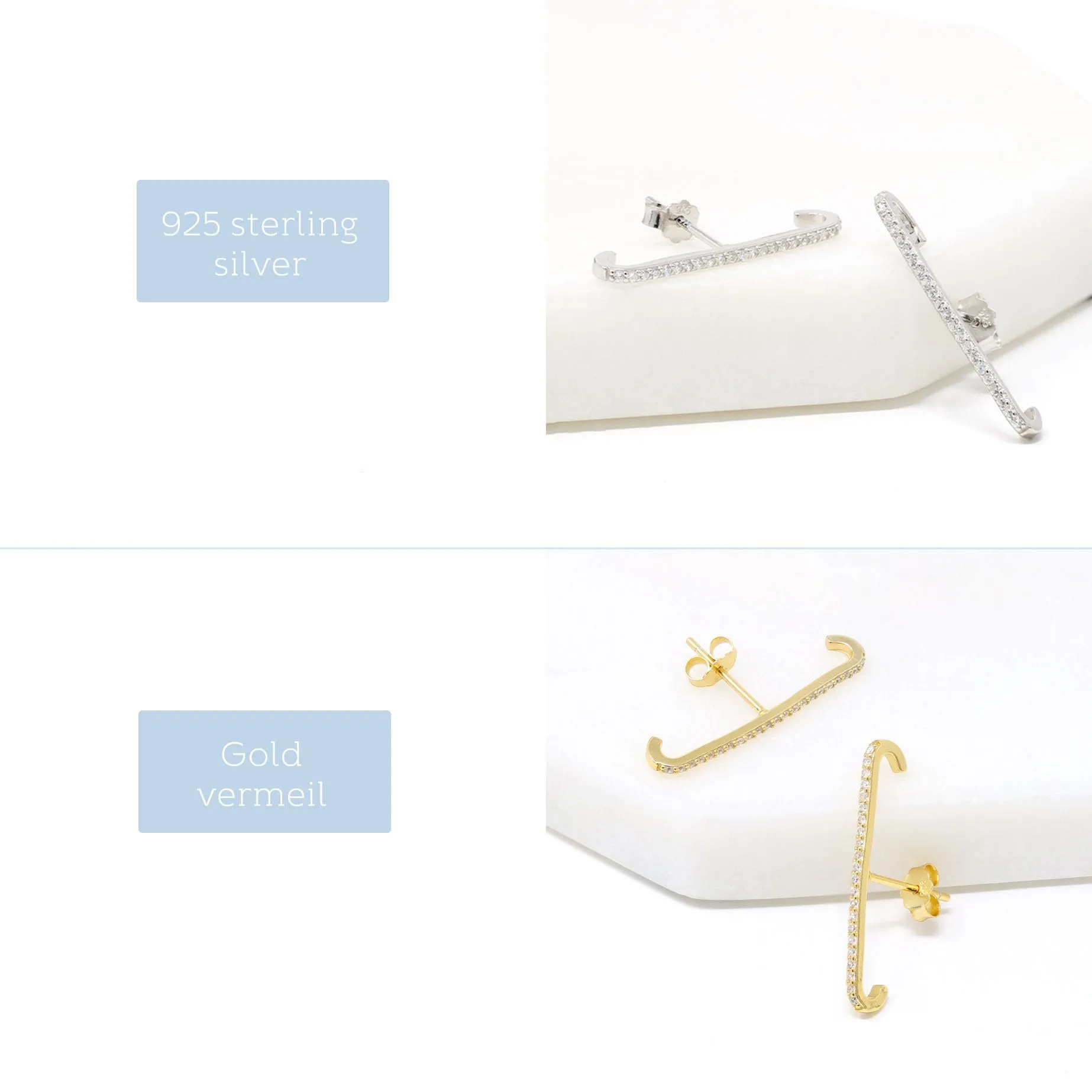 Sterling Silver Bar Ear Cuffs