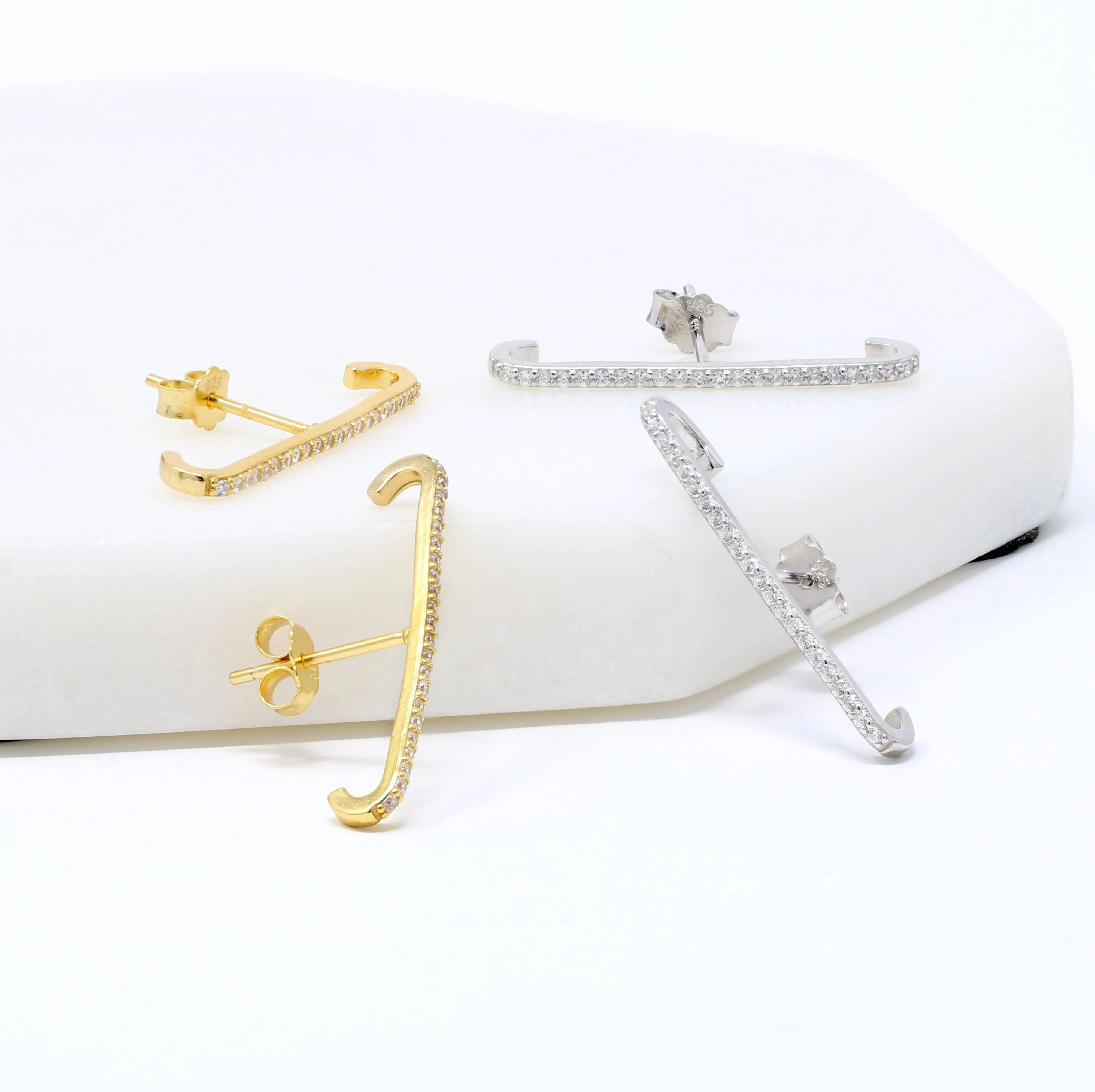 Sterling Silver Bar Ear Cuffs
