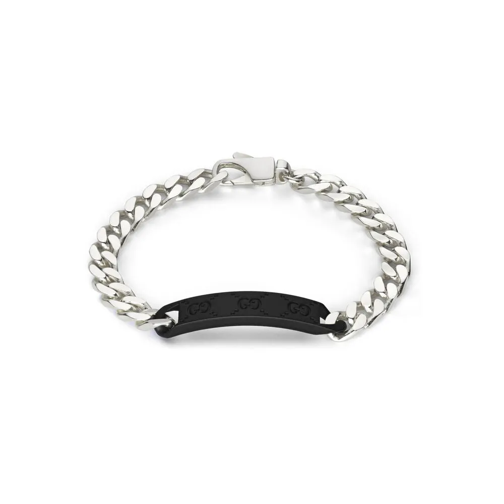 Sterling Silver GG Tag Bracelet