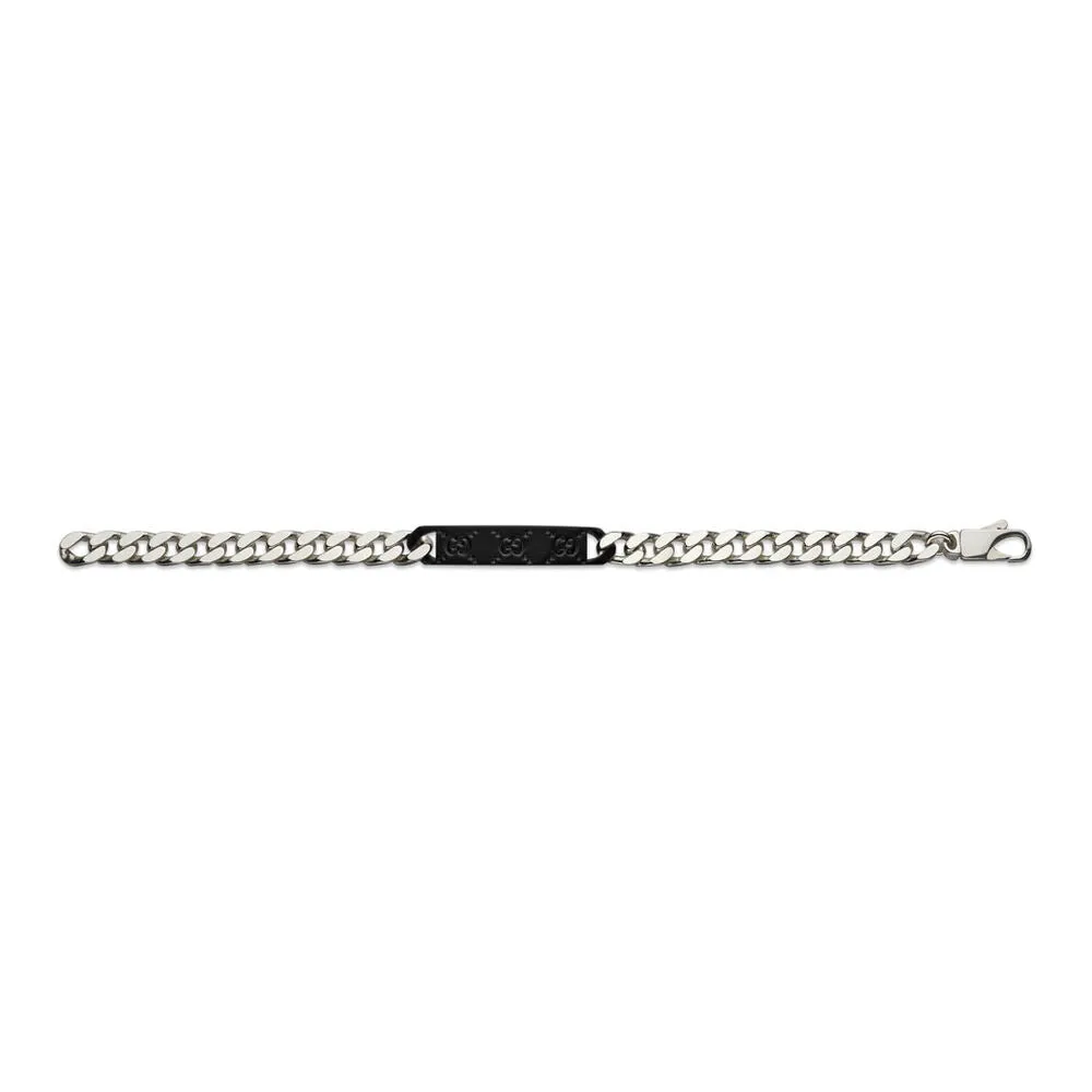 Sterling Silver GG Tag Bracelet