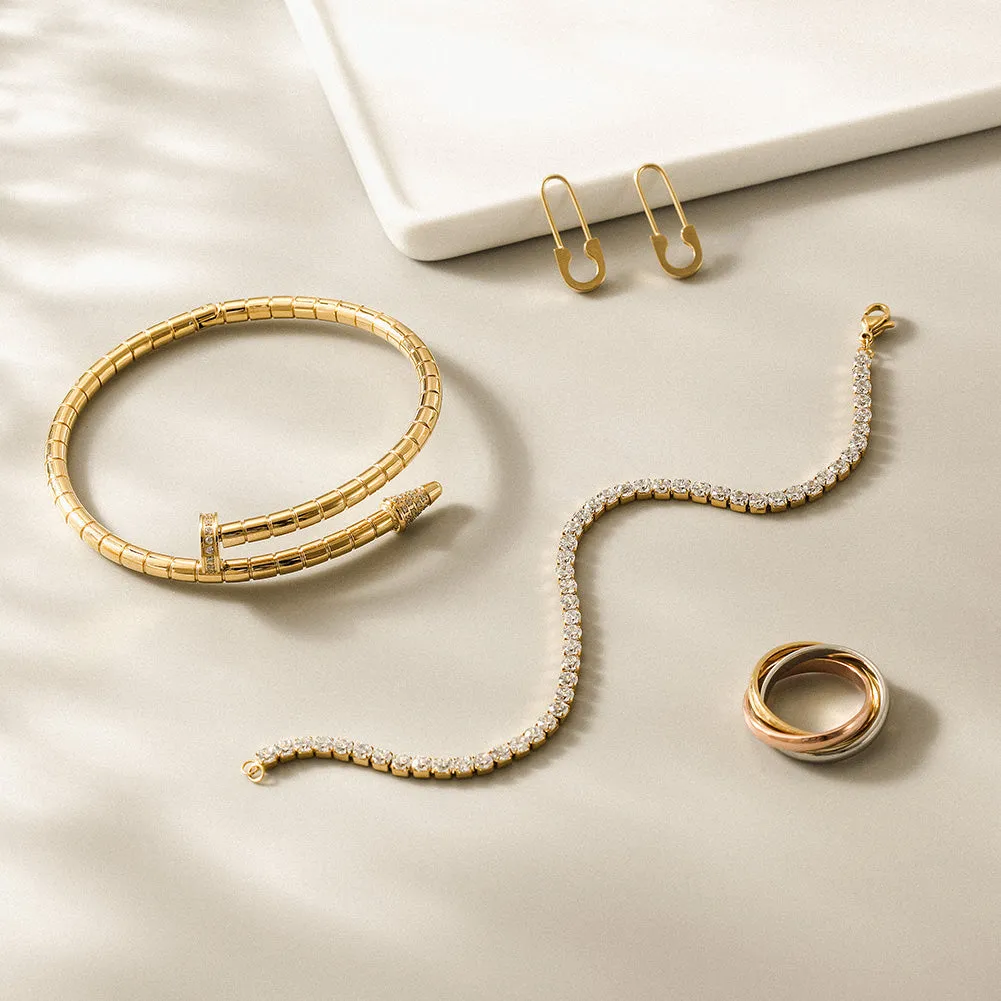 Stone-Embellished Nail Bangle