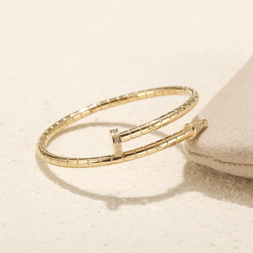 Stone-Embellished Nail Bangle