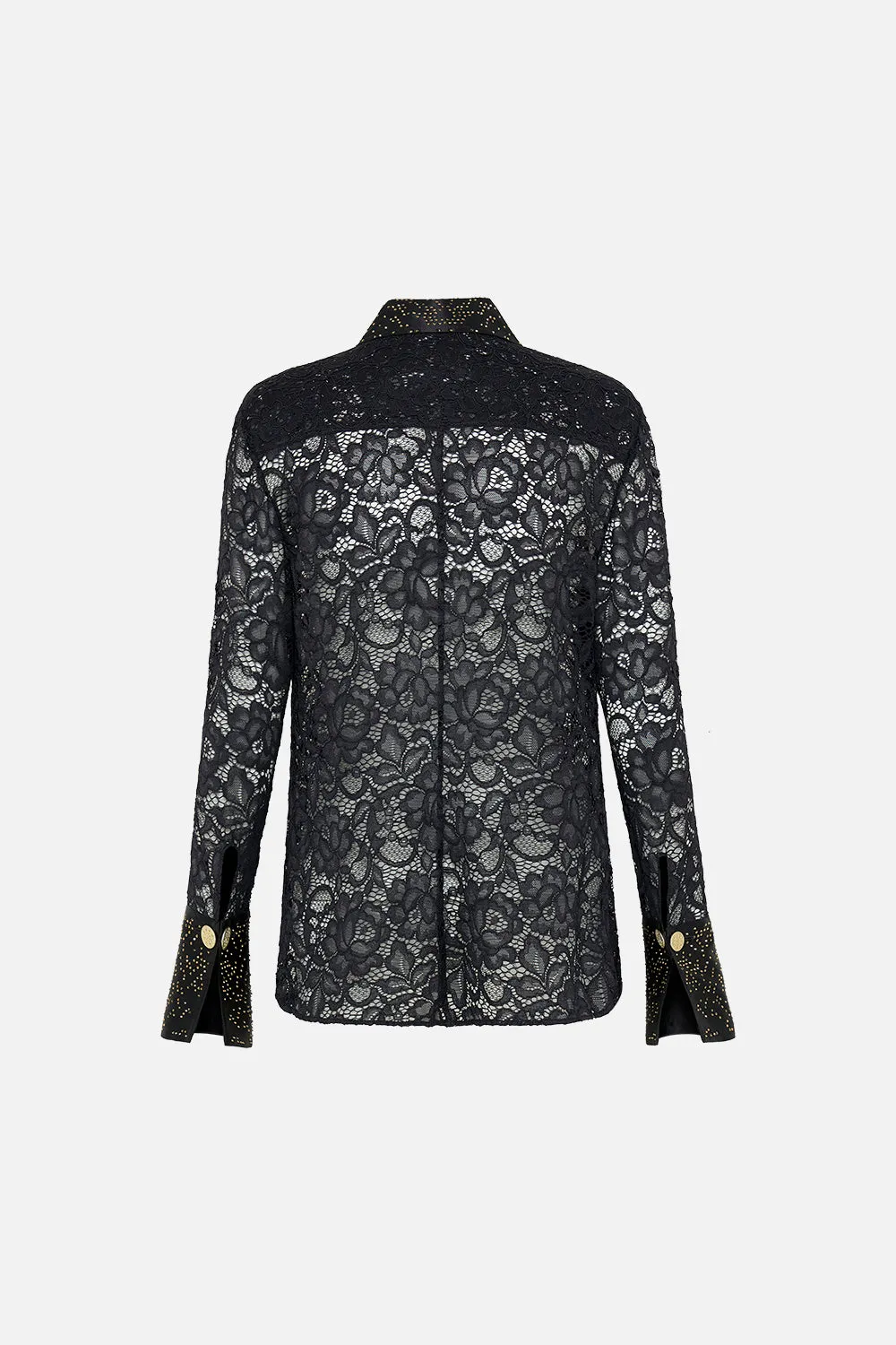 STRETCH LACE FITTED SHIRT NOUVEAU NOIR