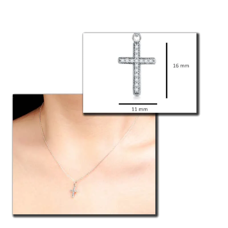 Studded Cross Necklace for Women