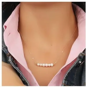 Stylish Faux Pearl Necklace And Bracelet For Women
