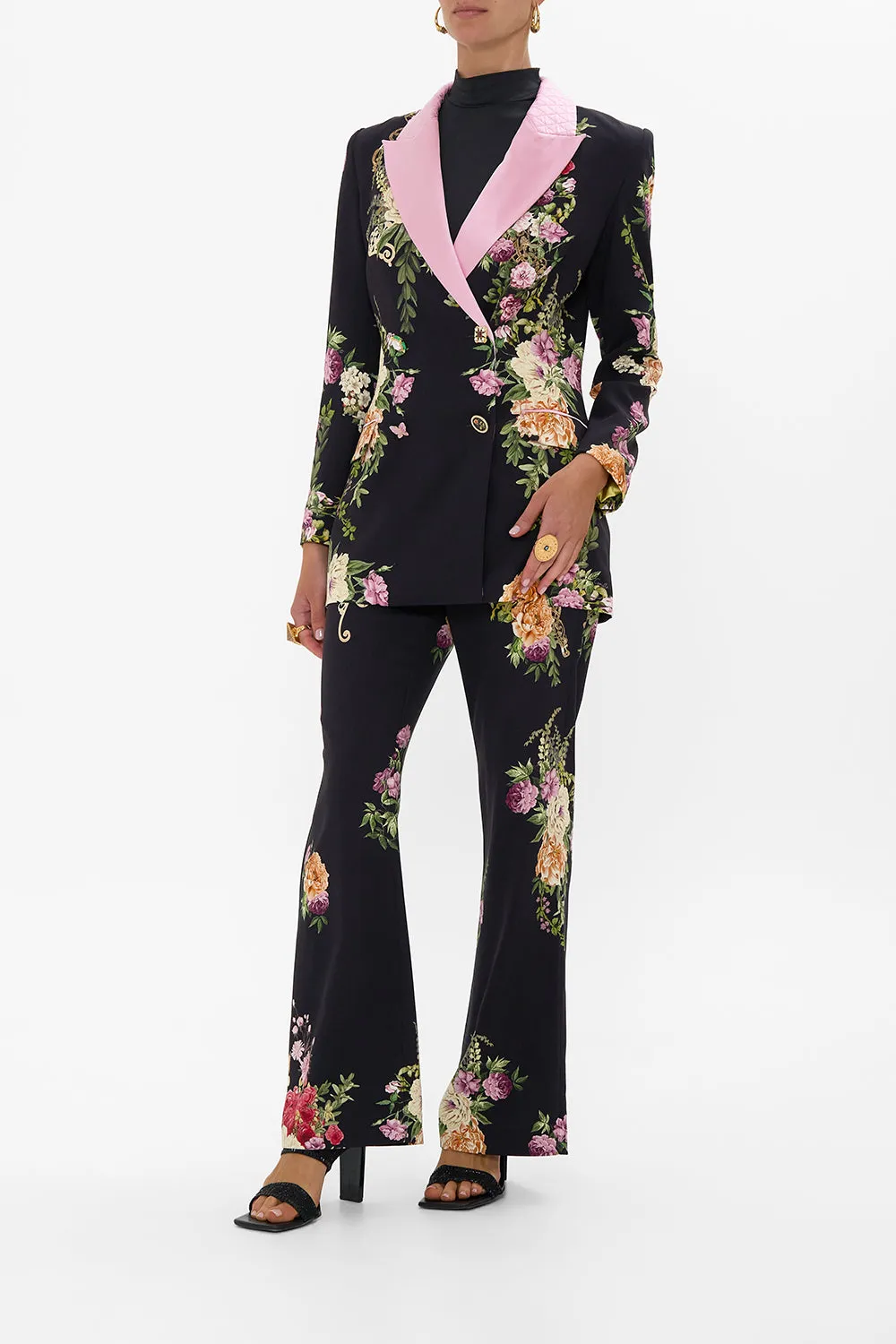 TAILORED DOUBLE BREASTED JACKET ADORNED IN ALEXANDRIA