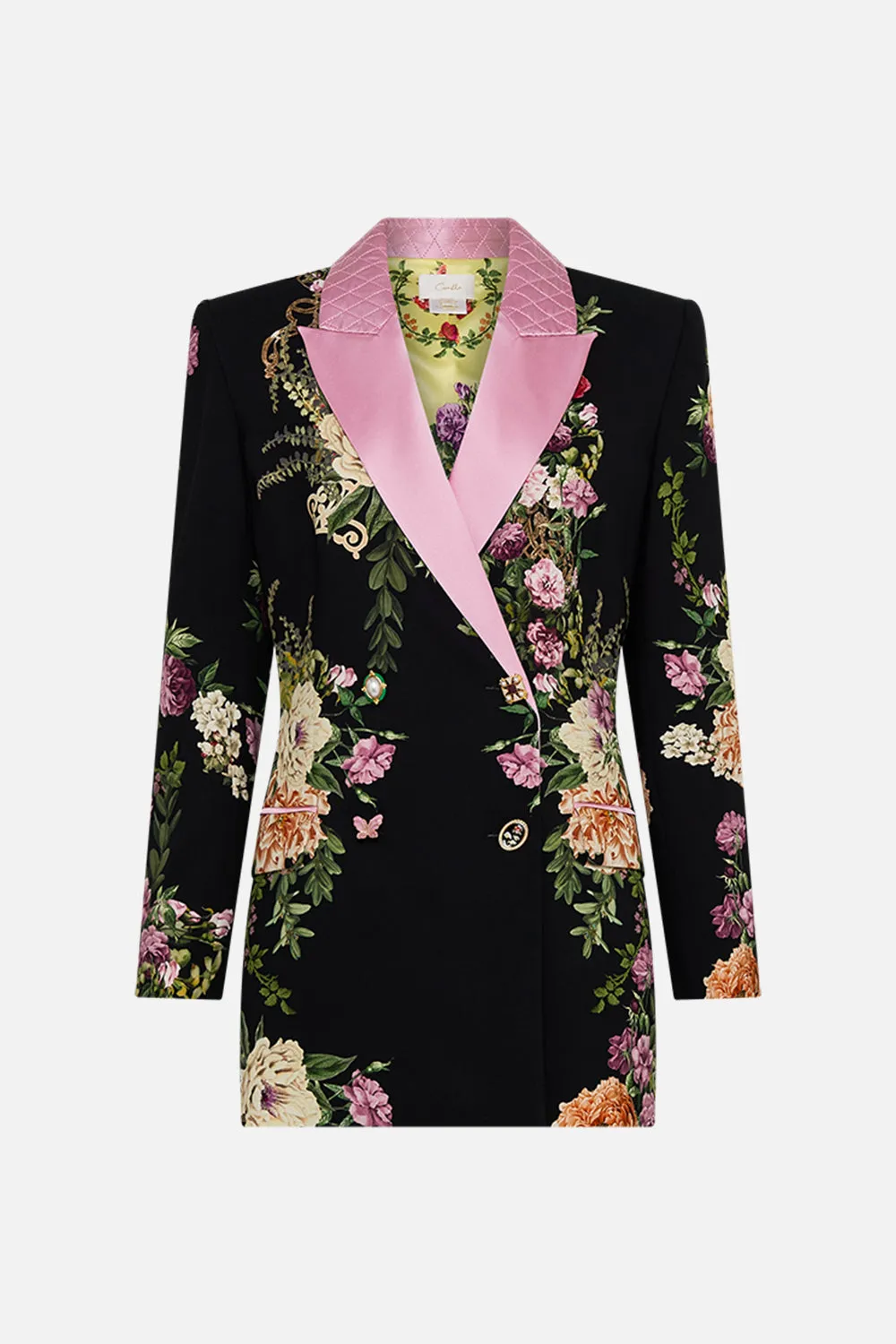 TAILORED DOUBLE BREASTED JACKET ADORNED IN ALEXANDRIA