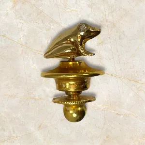 Tiffany & Co. 14K Golden Frog Pin with Sparkling Diamond Eyes