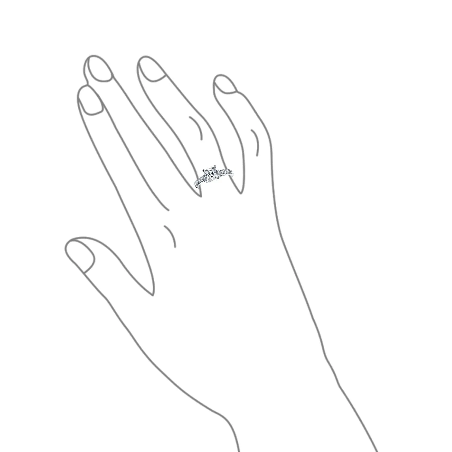 Timeless Classic Princess Cut Solitaire Engagement Ring in Sterling Silver