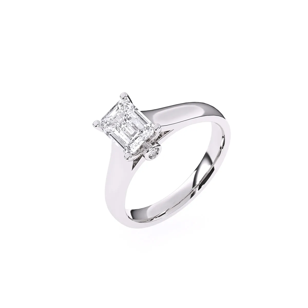 Timeless Four Prong Emerald Diamond Ring