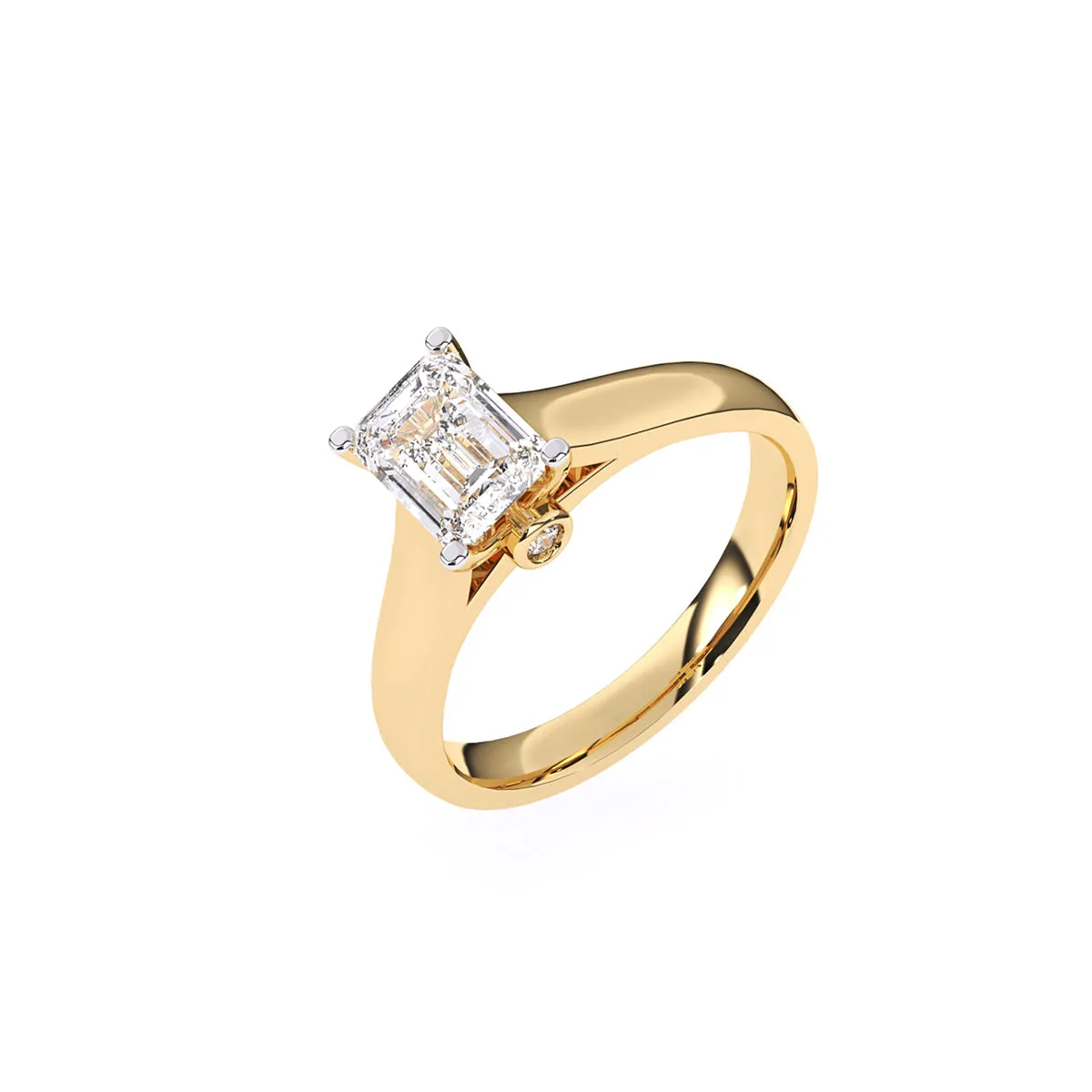 Timeless Four Prong Emerald Diamond Ring