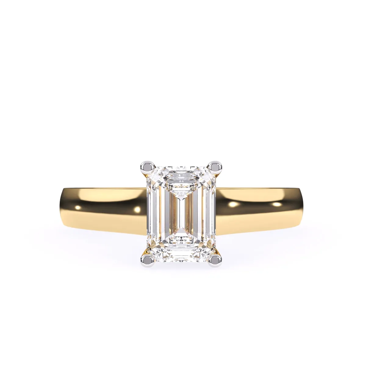 Timeless Four Prong Emerald Diamond Ring