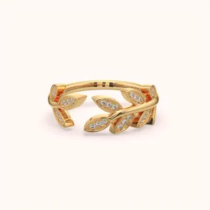 Timeless Leaf Wrap Silver Ring