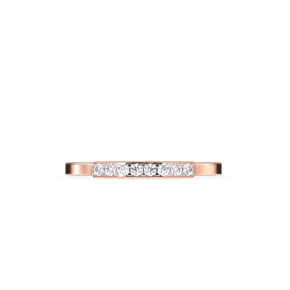 Timeless Round Dimaond Rose Gold Matching Band