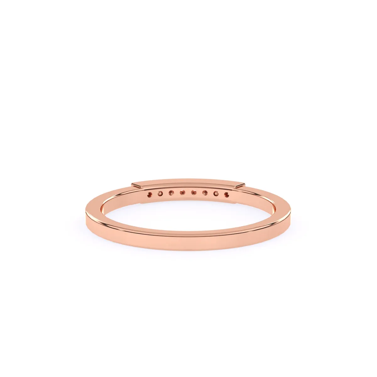 Timeless Round Dimaond Rose Gold Matching Band