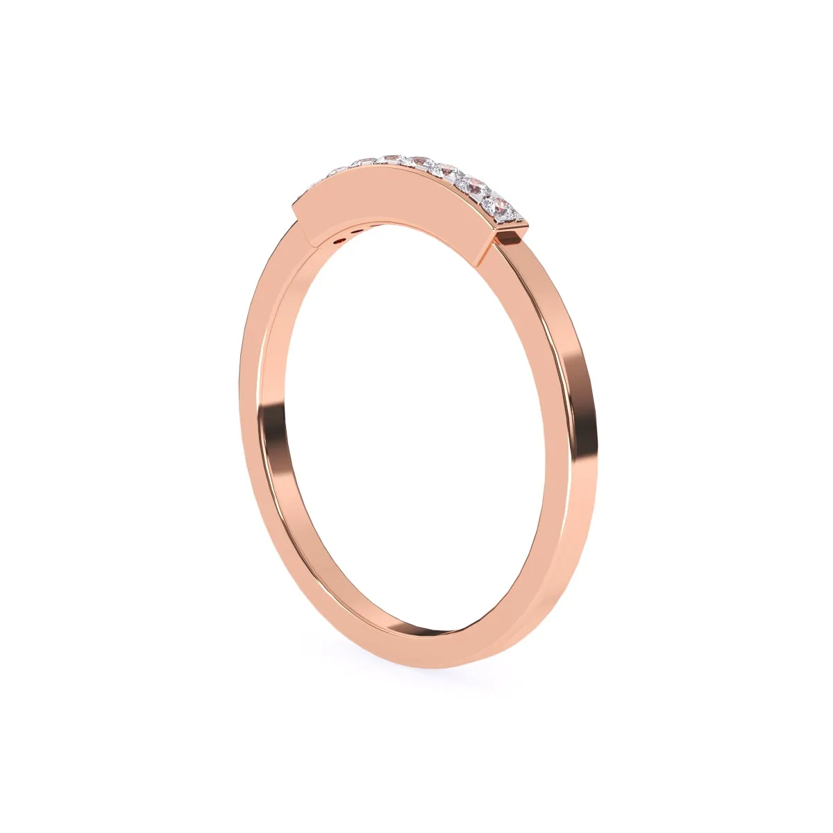 Timeless Round Dimaond Rose Gold Matching Band