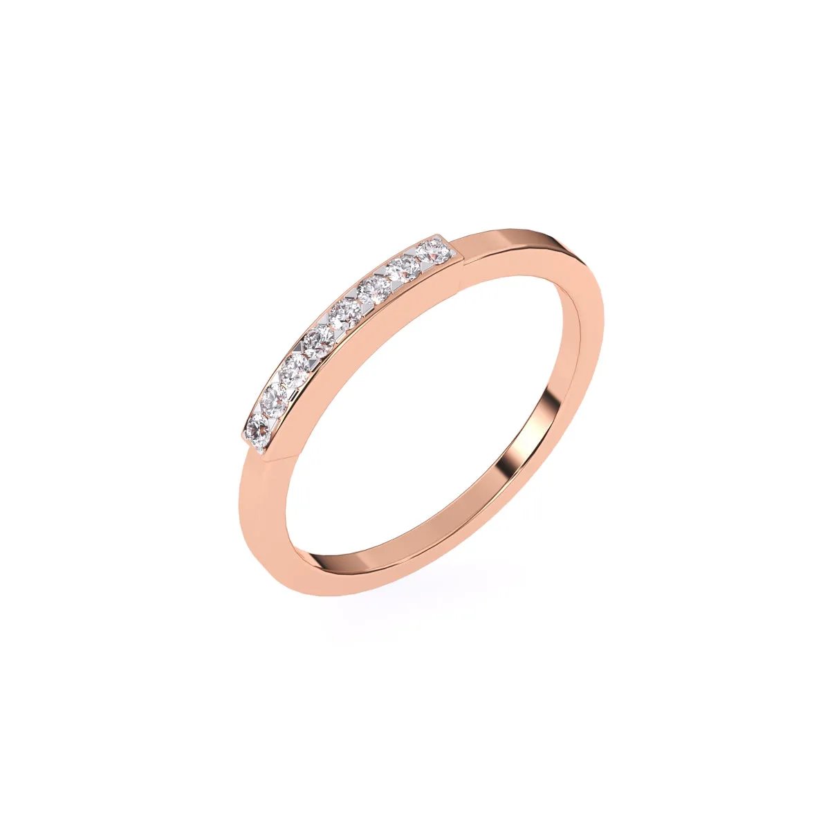 Timeless Round Dimaond Rose Gold Matching Band