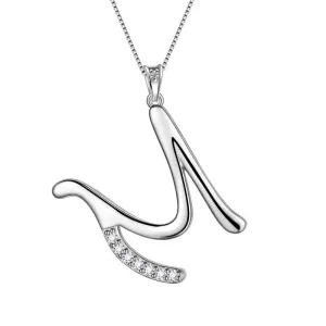 Tokyo Mart Letter Initial M Necklaces Pendant Women Girls Name Jewelry Gift 925 Sterling Silver