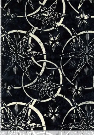 Tonga Traditions Batik TONGA-B8788 JET Sonic Stars and Rings - Fat Quarter
