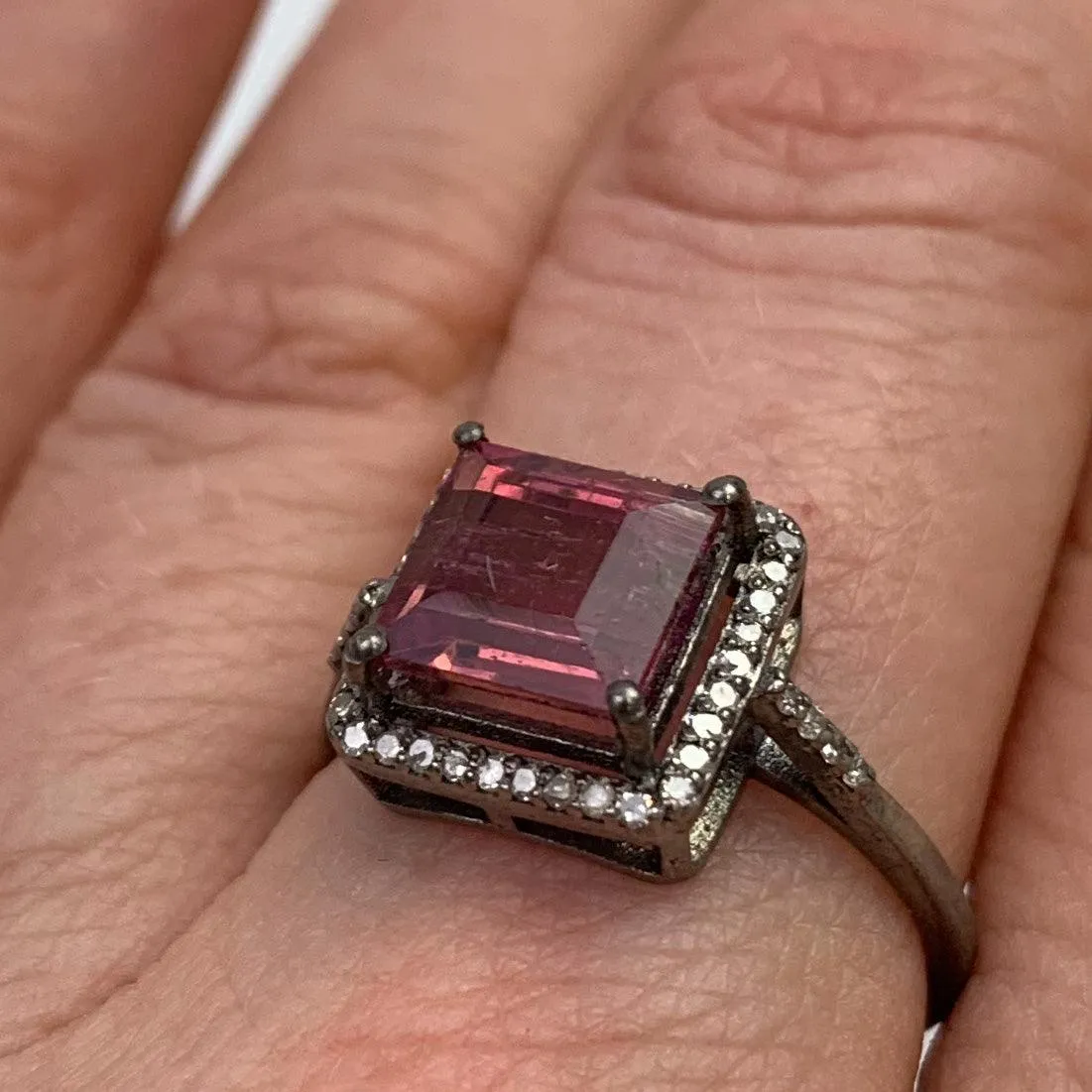 Tourmaline Diamond Halo Ring Collection