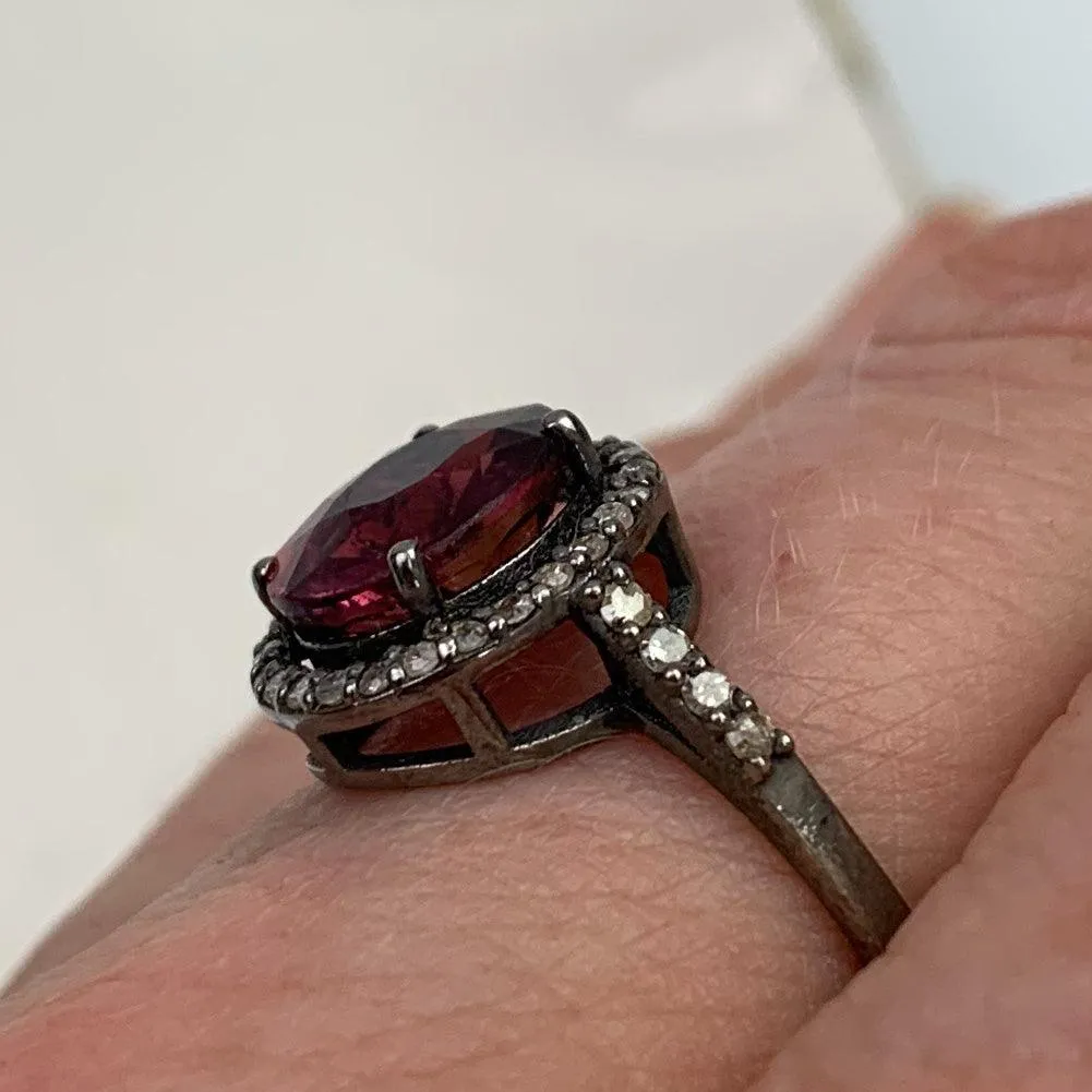 Tourmaline Diamond Halo Ring Collection