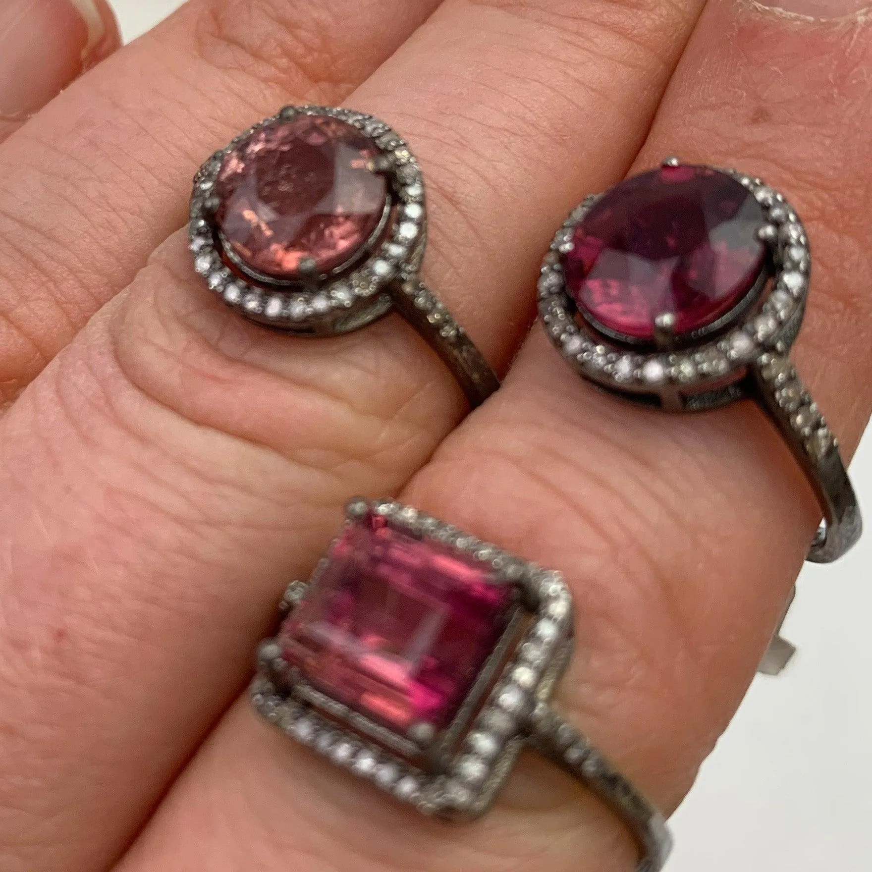 Tourmaline Diamond Halo Ring Collection