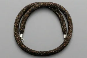 tubular bead filled necklace - black / copper