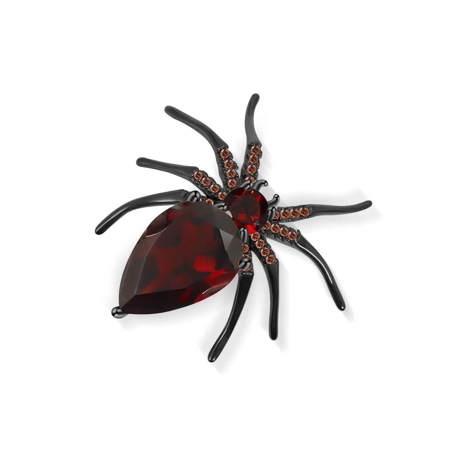 Unique Design Cute Animal Spider Brooch 925 Sterling Silver Natural Amethyst Gemstone Brooches For Women Jewelry