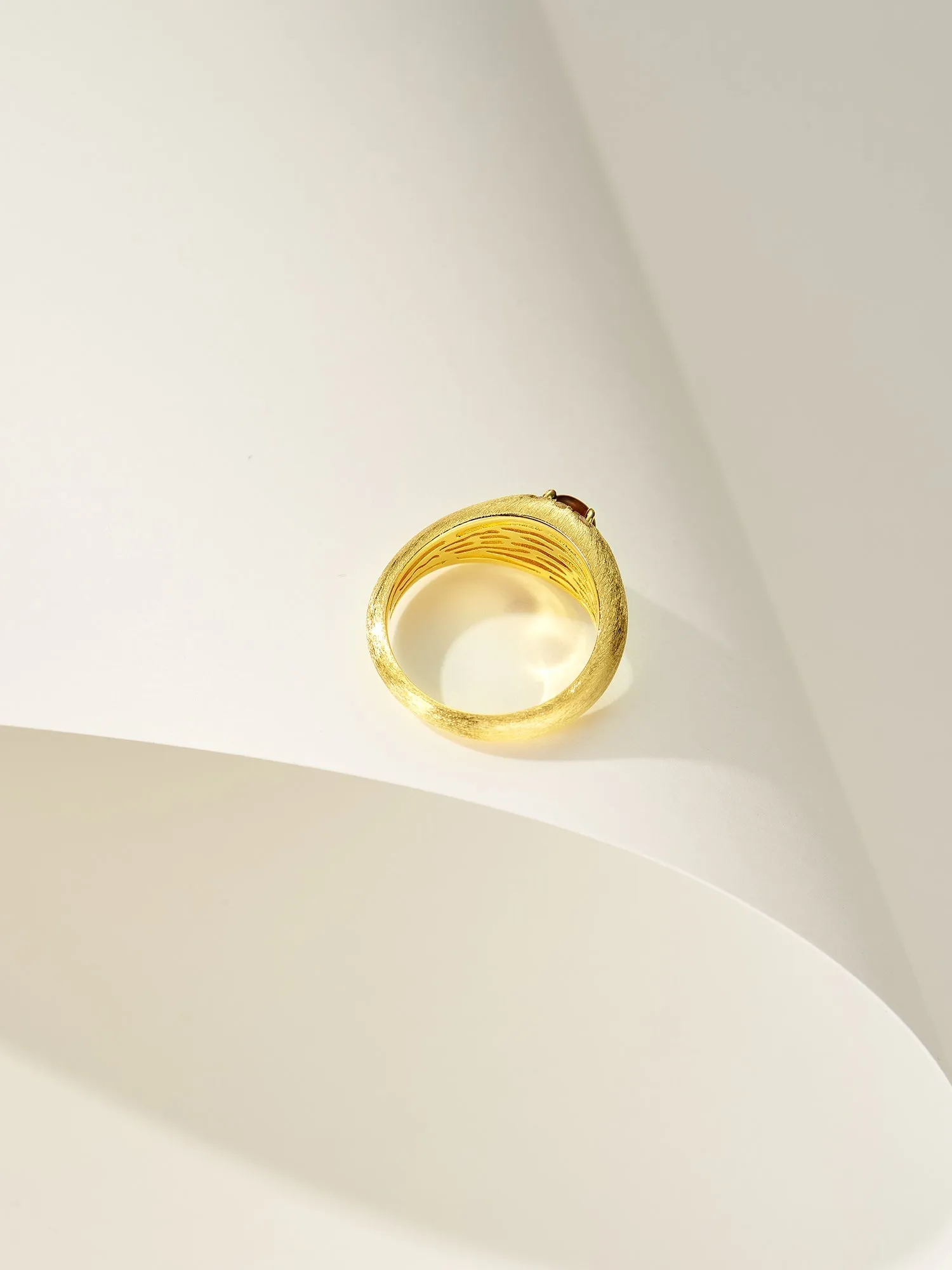 Vintage Brushed Tiger's Eye Midi Ring