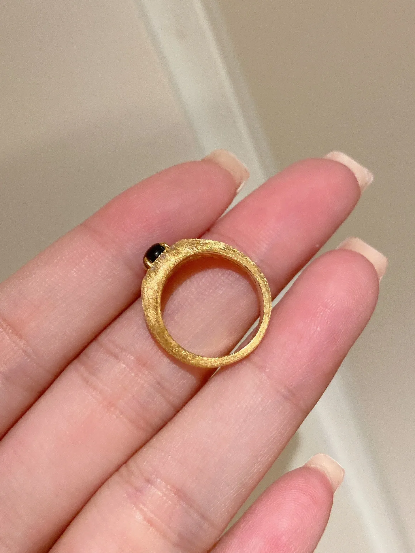 Vintage Brushed Tiger's Eye Midi Ring