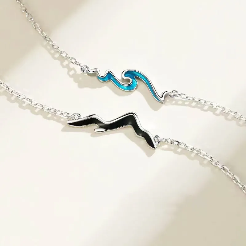 Waves and Peaks Couple Bracelets