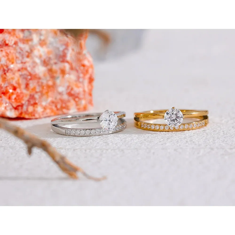 Whistledown Solitaire Ring - 18K Gold Coated