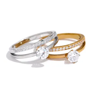 Whistledown Solitaire Ring - 18K Gold Coated