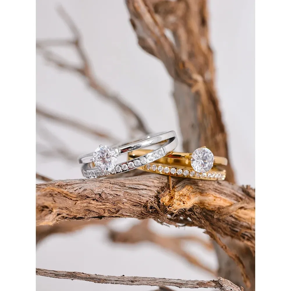 Whistledown Solitaire Ring - 18K Gold Coated