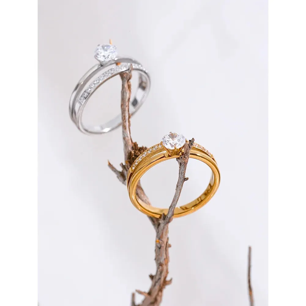 Whistledown Solitaire Ring - 18K Gold Coated