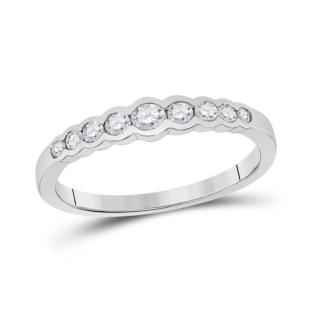White Gold Diamond Stackable Band Ring - Timeless Elegance and Sparkling Brilliance
