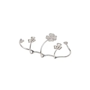 White Gold White Diamond Multi-Finger Lucky Clover Ring