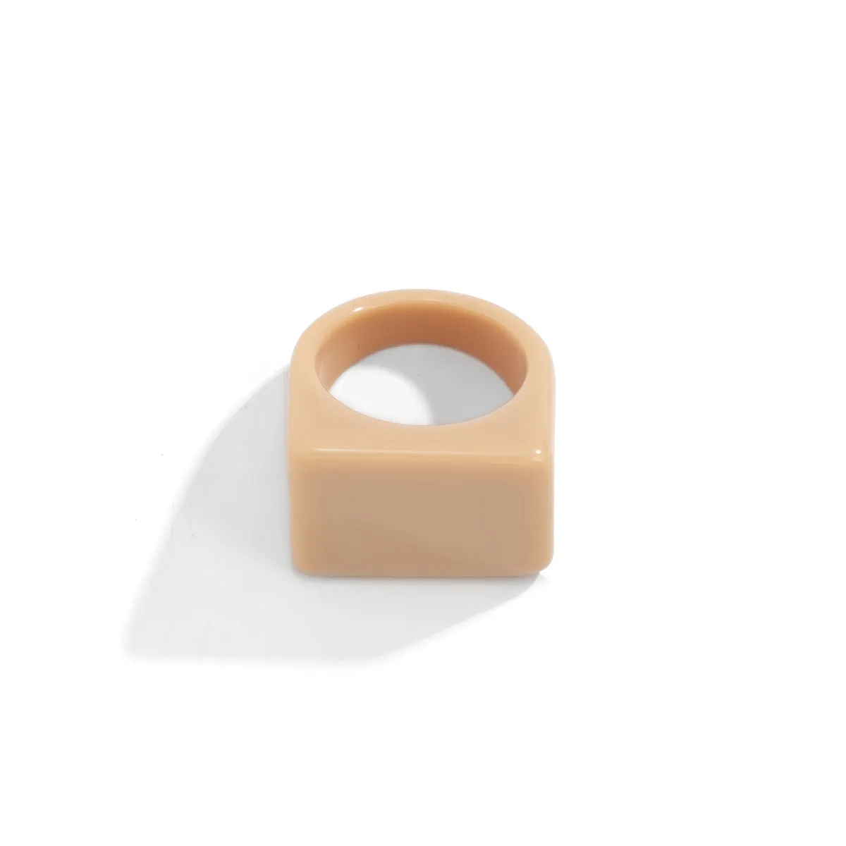 Wholesale Acrylic Geometric Colorful Square Broad Brim Ring