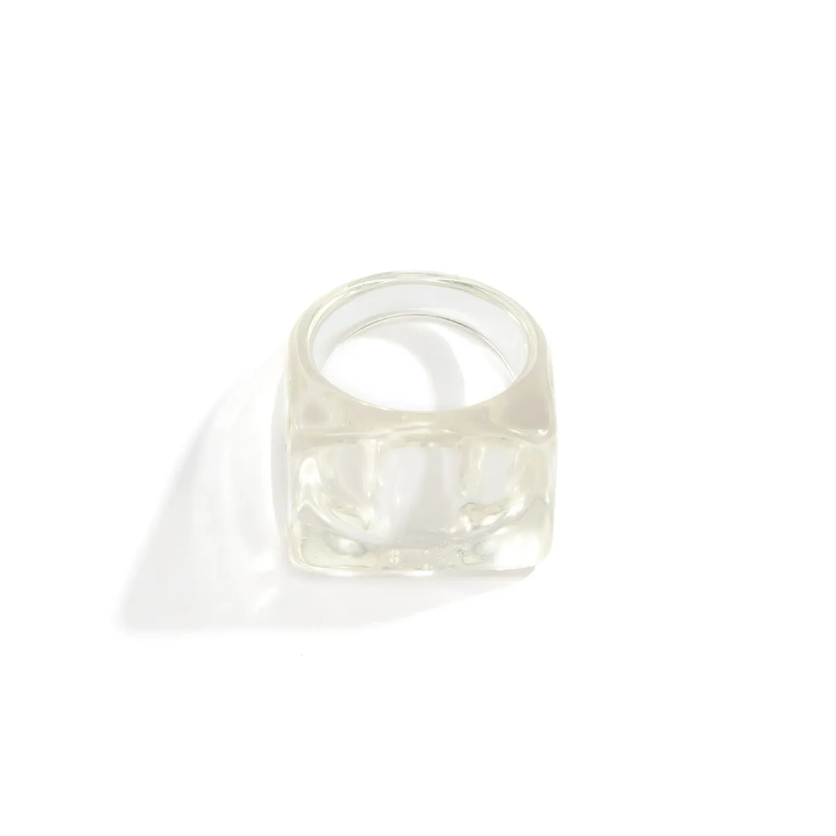 Wholesale Acrylic Geometric Colorful Square Broad Brim Ring