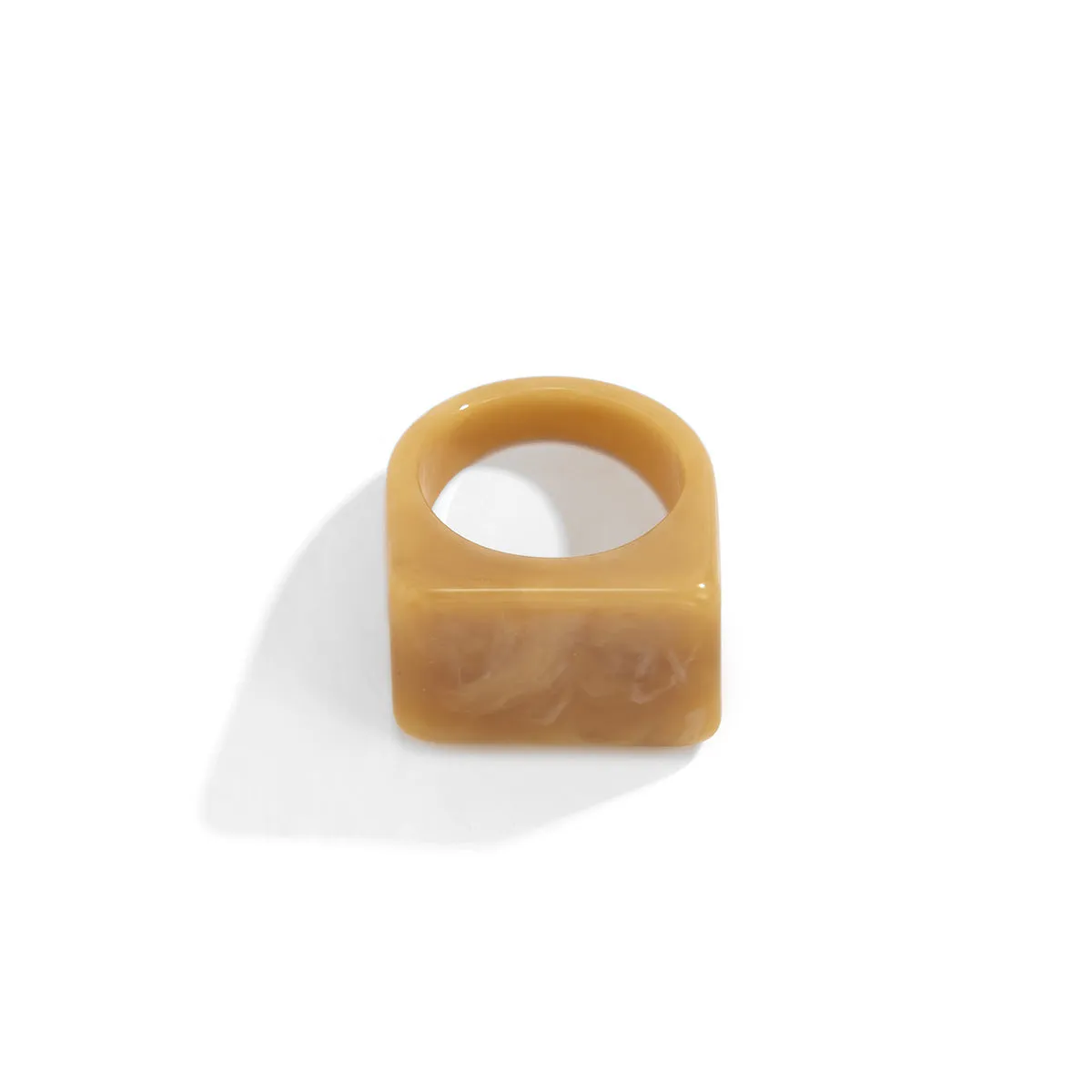 Wholesale Acrylic Geometric Colorful Square Broad Brim Ring