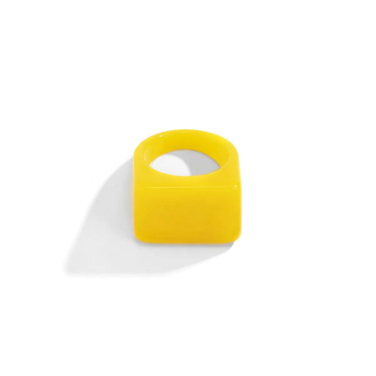 Wholesale Acrylic Geometric Colorful Square Broad Brim Ring