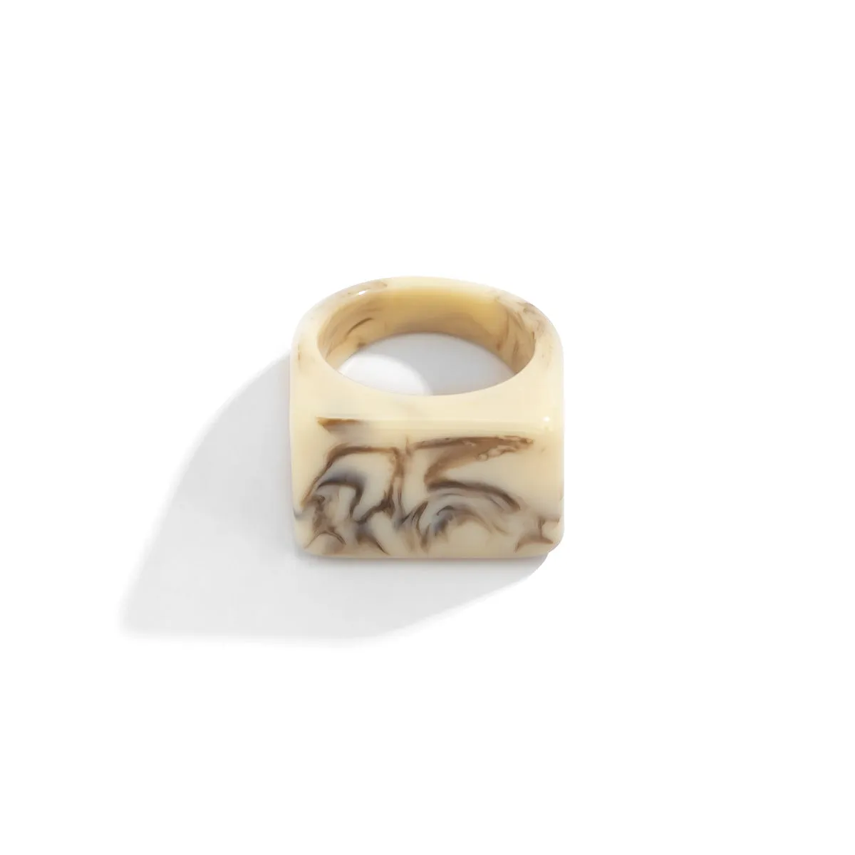Wholesale Acrylic Geometric Colorful Square Broad Brim Ring