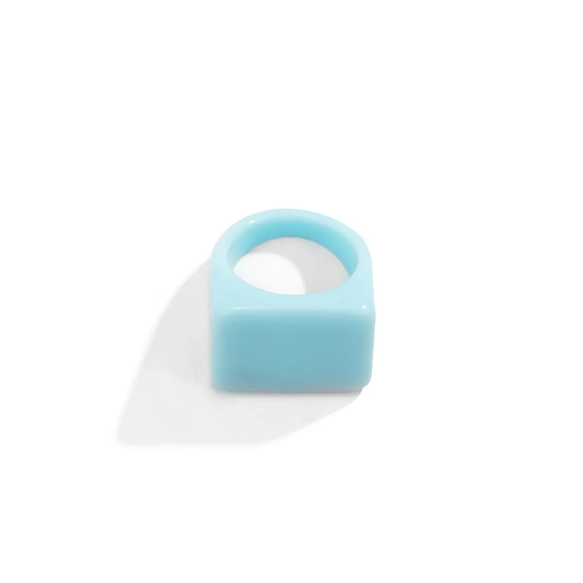 Wholesale Acrylic Geometric Colorful Square Broad Brim Ring